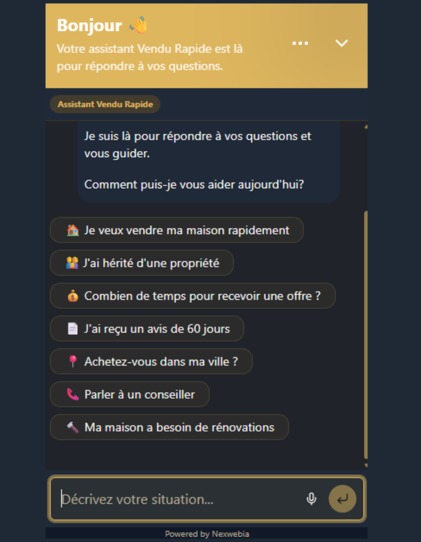 Chatbot NexWebia — capture 3